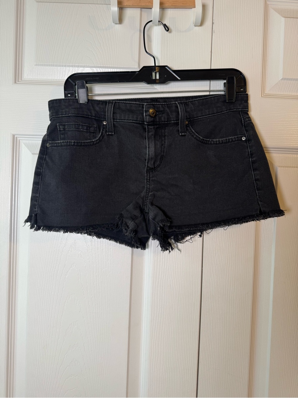 Joe's Jeans Black Frayed Hem Denim Shorts
